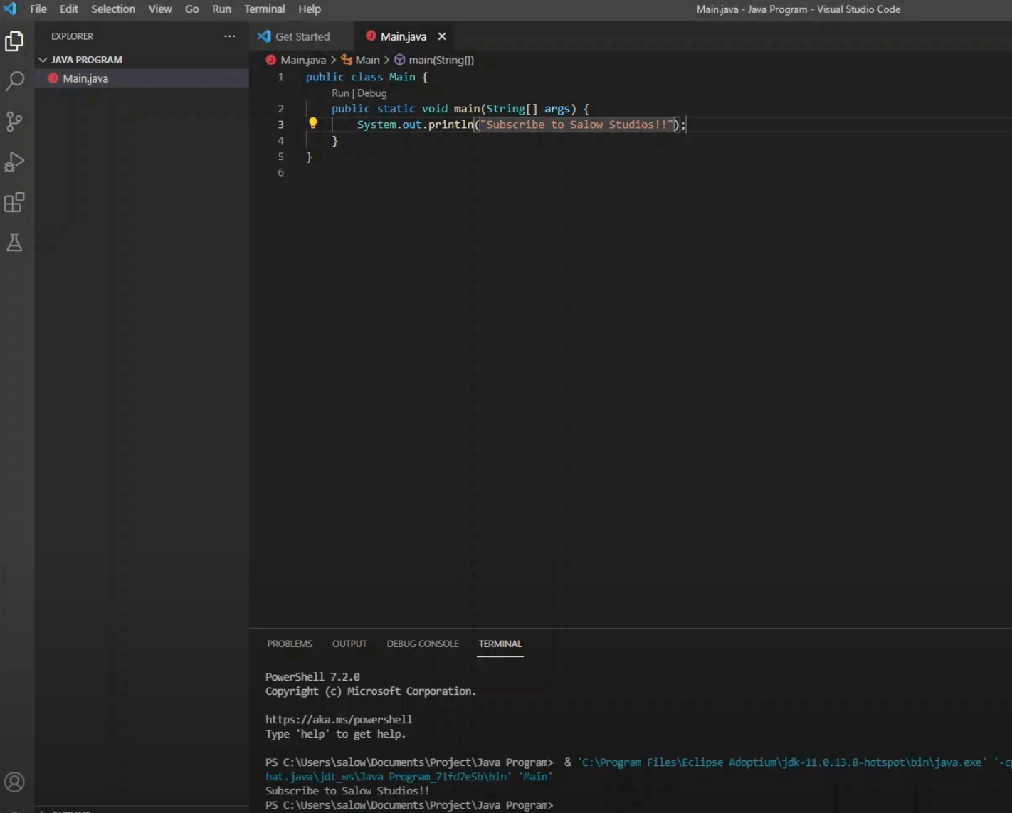 How To Run JAVA Using Visual Studio Code - Salow Studios